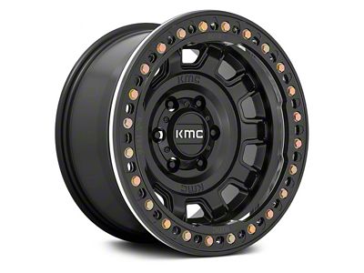 KMC Tank Beadlock Satin Black 8-Lug Wheel; 17x9; -38mm Offset (11-16 F-350 Super Duty SRW)