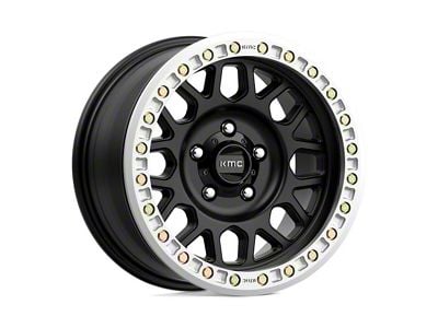 KMC Grenade Desert Beadlock Satin Black 6-Lug Wheel; 20x9; -12mm Offset (14-18 Sierra 1500)