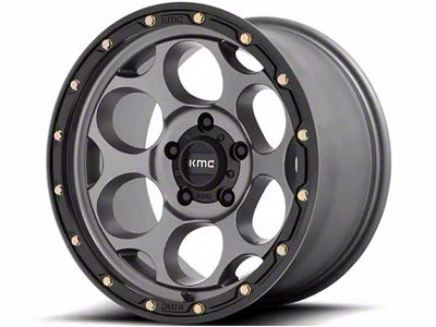 KMC Dirty Harry Satin Gray with Black Lip 6-Lug Wheel; 18x8.5; 0mm Offset (14-18 Silverado 1500)