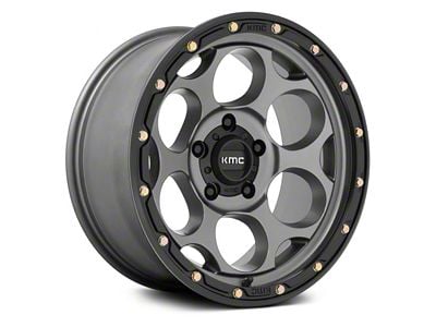 KMC Dirty Harry Satin Gray with Black Lip 6-Lug Wheel; 18x8.5; 18mm Offset (14-18 Silverado 1500)