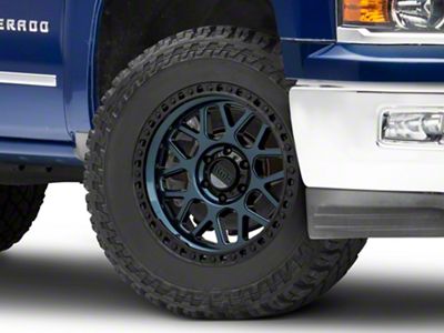 KMC GRS Midnight Blue with Gloss Black Lip 6-Lug Wheel; 20x9; 18mm Offset (14-18 Silverado 1500)