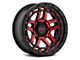 KMC Recon Gloss Black Machined with Red Tint 6-Lug Wheel; 18x8.5; 0mm Offset (14-18 Silverado 1500)