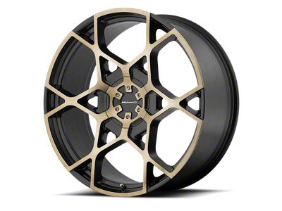 KMC Crosshair Satin Black with Machined Face and Tinted Clear 6-Lug Wheel; 24x9.5; 15mm Offset (15-22 Canyon)