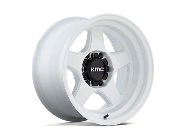 KMC Lobo Gloss White 6-Lug Wheel; 17x8.5; 18mm Offset (15-20 F-150)