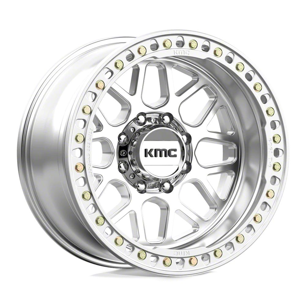 KMC F-350 Super Duty Grenade Crawl Beadlock Machined 8-Lug Wheel; 20x10 ...