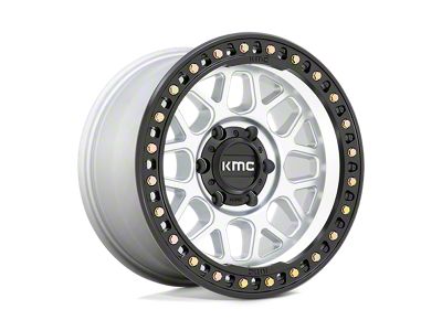 KMC GRS Machined with Satin Black Lip 6-Lug Wheel; 17x9; -12mm Offset (19-23 Ranger)