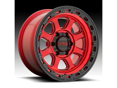 KMC Chase Candy Red with Black Lip 8-Lug Wheel; 20x9; 18mm Offset (23-24 F-250 Super Duty)