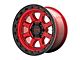 KMC Chase Candy Red with Black Lip 8-Lug Wheel; 20x9; 0mm Offset (23-24 F-350 Super Duty SRW)