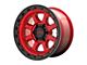 KMC Chase Candy Red with Black Lip 6-Lug Wheel; 17x9; -12mm Offset (2024 Ranger)