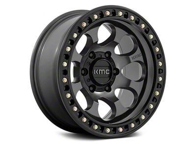 KMC Riot SBL Anthracite with Satin Black Lip 6-Lug Wheel; 18x9; 18mm Offset (91-96 Dakota)