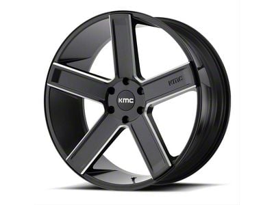 KMC Mesa Satin Black with Gloss Black Lip 8-Lug Wheel; 17x9; 18mm Offset (94-02 RAM 3500 SRW)