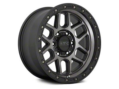 KMC Mesa Satin Black with Gray Tint 8-Lug Wheel; 17x9; 18mm Offset (94-02 RAM 3500 SRW)