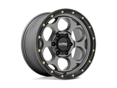 KMC Dirty Harry Satin Gray with Black Lip 8-Lug Wheel; 17x8.5; 0mm Offset (99-07 F-250 Super Duty)