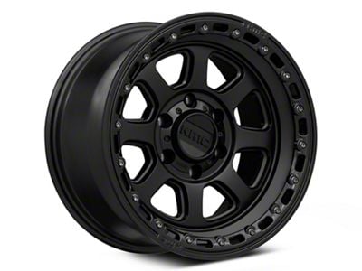 KMC Chase Satin Black with Gloss Black Lip 6-Lug Wheel; 17x9; -12mm Offset (99-06 Sierra 1500)