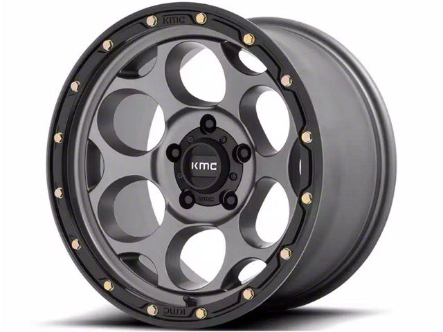 KMC Dirty Harry Satin Gray with Black Lip 6-Lug Wheel; 18x8.5; 0mm Offset (99-06 Sierra 1500)