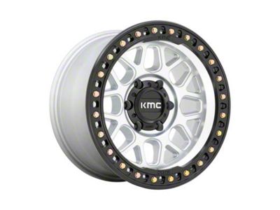 KMC GRS Machined with Satin Black Lip 6-Lug Wheel; 18x9; -12mm Offset (99-06 Sierra 1500)