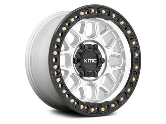 KMC GRS Machined with Satin Black Lip 6-Lug Wheel; 18x9; 18mm Offset (99-06 Sierra 1500)