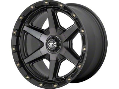 KMC Signal Satin Black with Gray Tint 6-Lug Wheel; 17x9; 18mm Offset (99-06 Sierra 1500)