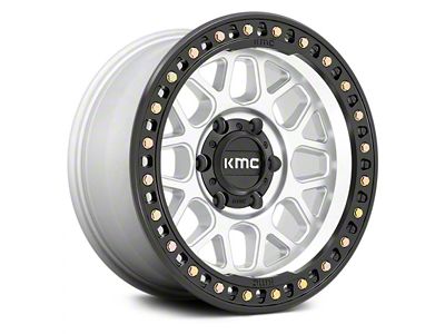 KMC GRS Machined with Satin Black Lip 6-Lug Wheel; 18x8.5; 0mm Offset (99-06 Silverado 1500)