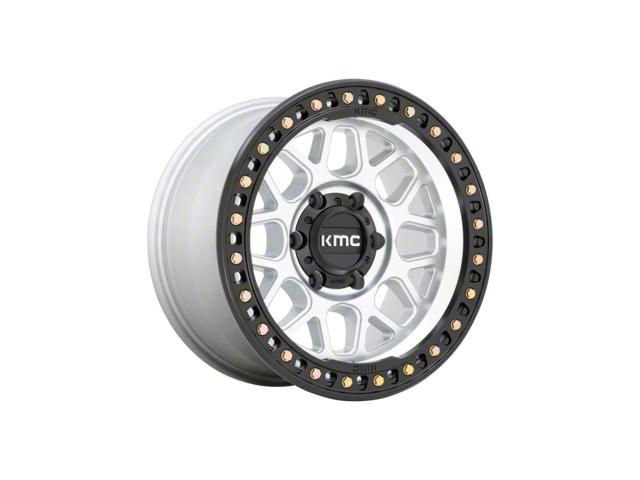 KMC GRS Machined with Satin Black Lip 6-Lug Wheel; 18x9; -12mm Offset (99-06 Silverado 1500)