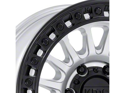 KMC IMS Machined with Matte Black Lip 6-Lug Wheel; 17x8.5; -10mm Offset (99-06 Silverado 1500)