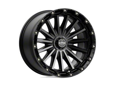 KMC Signal Satin Black with Gray Tint 6-Lug Wheel; 17x9; -12mm Offset (99-06 Silverado 1500)