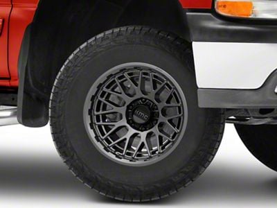 KMC Technic Anthracite 6-Lug Wheel; 17x8.5; 0mm Offset (99-06 Silverado 1500)