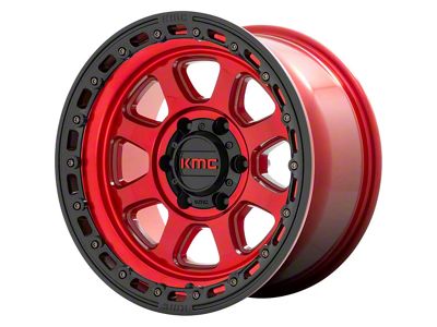 KMC Chase Candy Red with Black Lip 6-Lug Wheel; 17x9; 0mm Offset (23-24 Canyon)