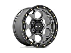 KMC Dirty Harry Satin Gray with Black Lip 6-Lug Wheel; 17x9; -12mm Offset (23-24 Canyon)