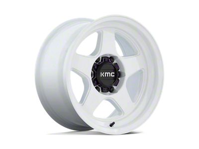 KMC Lobo Gloss White 6-Lug Wheel; 17x8.5; -10mm Offset (15-22 Canyon)