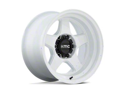 KMC Lobo Gloss White 6-Lug Wheel; 17x8.5; 18mm Offset (15-22 Canyon)