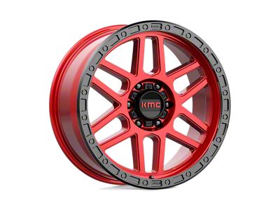 KMC Mesa Candy Red with Black Lip 6-Lug Wheel; 17x9; -12mm Offset (23-24 Canyon)