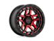 KMC Recon Gloss Black Machined with Red Tint 6-Lug Wheel; 17x8.5; 18mm Offset (23-24 Canyon)