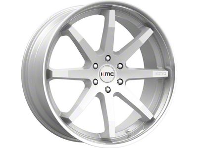 KMC Reverb Brushed Silver with Chrome Lip 6-Lug Wheel; 22x9.5; 30mm Offset (23-24 Canyon)