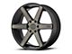 KMC District Matte Black Dark Tint 6-Lug Wheel; 20x8.5; 15mm Offset (23-24 Colorado)