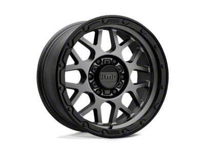 KMC Grenade Off-Road Matte Gray with Matte Black Lip 6-Lug Wheel; 17x8.5; 0mm Offset (15-22 Canyon)