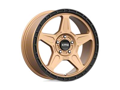 KMC Alpine Matte Bronze with Black Lip 5-Lug Wheel; 18x8; 38mm Offset (87-90 Dakota)