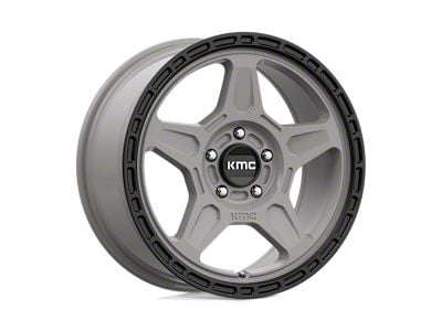 KMC Alpine Satin Gray with Black Lip 5-Lug Wheel; 17x8; 38mm Offset (87-90 Dakota)