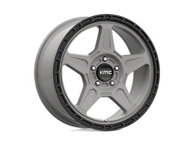 KMC Alpine Satin Gray with Black Lip 5-Lug Wheel; 18x8; 38mm Offset (87-90 Dakota)