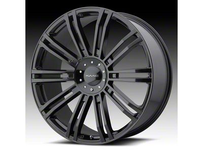 KMC D2 Gloss Black 5-Lug Wheel; 22x9.5; 35mm Offset (87-90 Dakota)