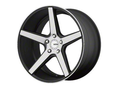 KMC District Satin Black Machined Face 5-Lug Wheel; 20x10.5; 35mm Offset (87-90 Dakota)