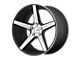 KMC District Satin Black Machined Face 5-Lug Wheel; 22x10.5; 28mm Offset (87-90 Dakota)