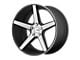 KMC District Satin Black Machined Face 5-Lug Wheel; 22x10.5; 28mm Offset (87-90 Dakota)