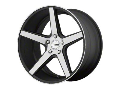 KMC District Satin Black Machined Face 5-Lug Wheel; 19x9.5; 35mm Offset (87-90 Dakota)