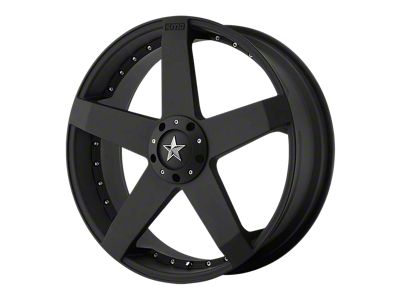 KMC Rockstar Car Matte Black 5-Lug Wheel; 20x8; 42mm Offset (87-90 Dakota)