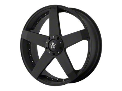 KMC Rockstar Car Matte Black 5-Lug Wheel; 18x8; 42mm Offset (87-90 Dakota)