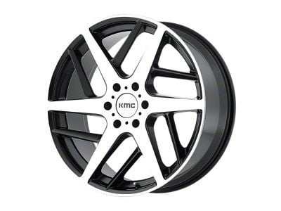 KMC Two Face Satin Black with Machined Face 5-Lug Wheel; 22x9; 35mm Offset (87-90 Dakota)