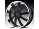 KMC Widow Gloss Black with Machined Face 5-Lug Wheel; 22x9.5; 15mm Offset (05-11 Dakota)
