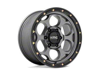 KMC Dirty Harry Satin Gray with Black Lip 6-Lug Wheel; 20x9; 0mm Offset (21-24 F-150)