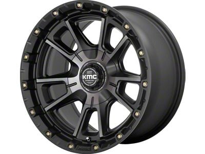 KMC Sync Satin Black with Gray Tint 6-Lug Wheel; 17x9; 18mm Offset (21-24 F-150)